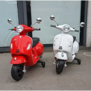 Xe Máy Điện Trẻ Em VESPA Q618 Có Nhạc Còi Đèn, Bluetooth, Kèm Sạc