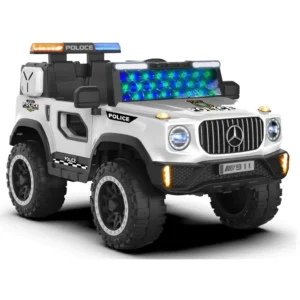 Xe Ô Tô Điện Trẻ Em Cảnh Sát Police 911 2 Động Cơ , Bình 12V, Có Còi Hú